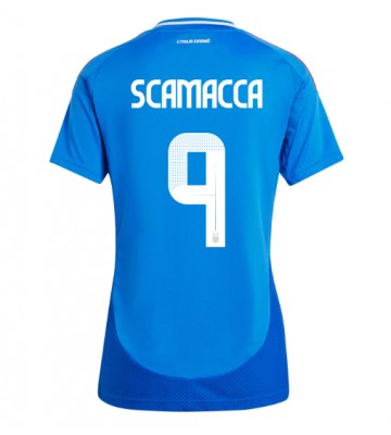 Italien Gianluca Scamacca #9 Replika Hjemmebanetrøje Dame EM 2024 Kortærmet